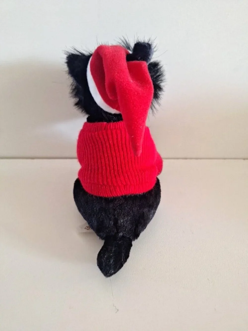 Christmas Terrier Scottie Dog Santa Sweater Hat Bestever Holiday Black Plush